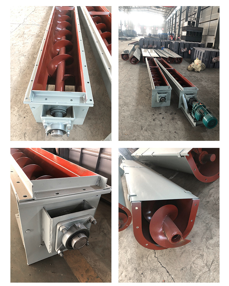 U型螺旋輸送機細節(jié)展示，采用不銹鋼材質，輸送穩(wěn)定